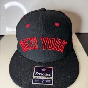 Fanatics Black and Red New York Cap